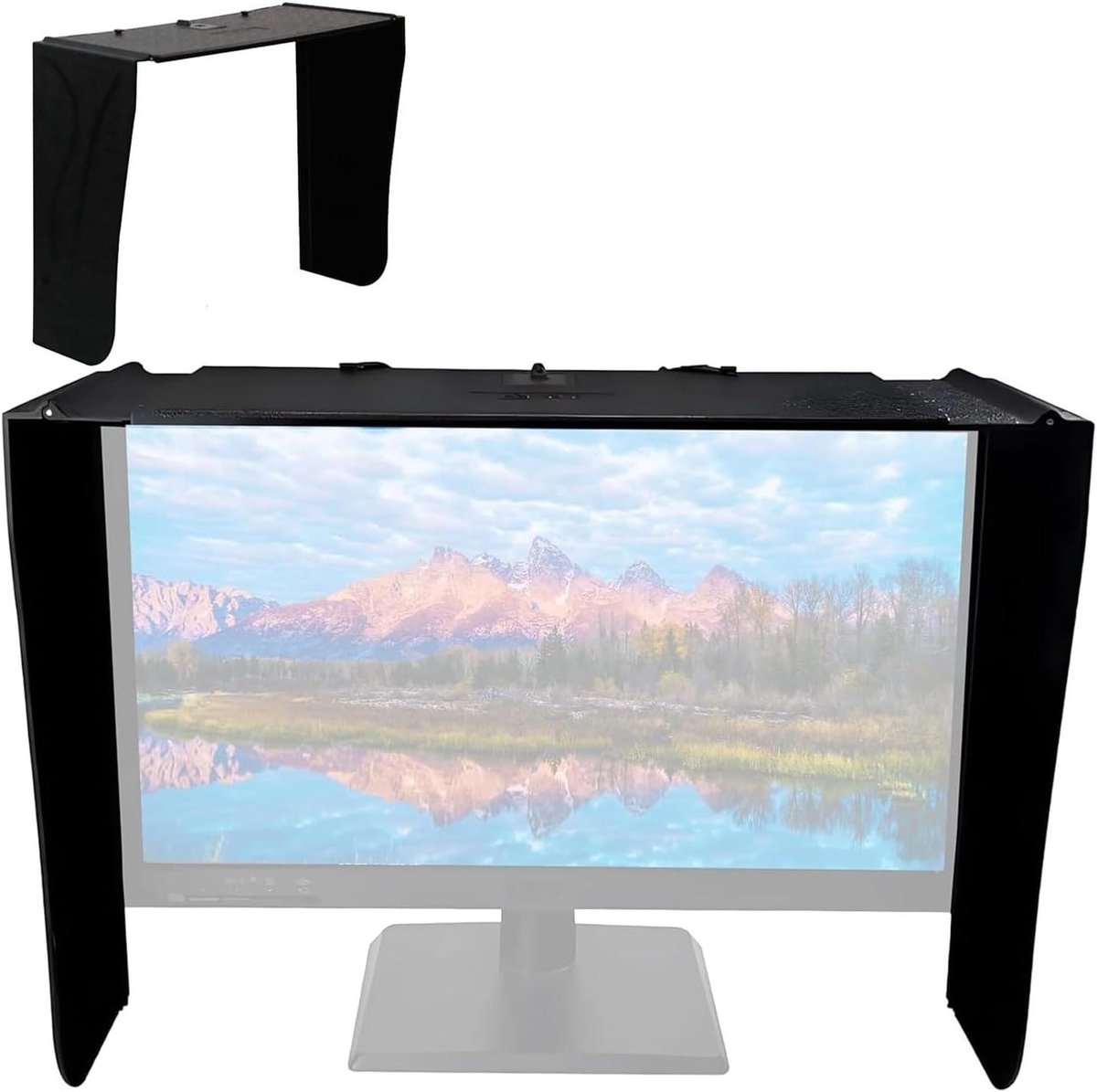 Monitorkap - Beeldschermkap - Minder Visuele Vermoeidheid - Verstelbare Breedte - 41-71 cm - Zwart