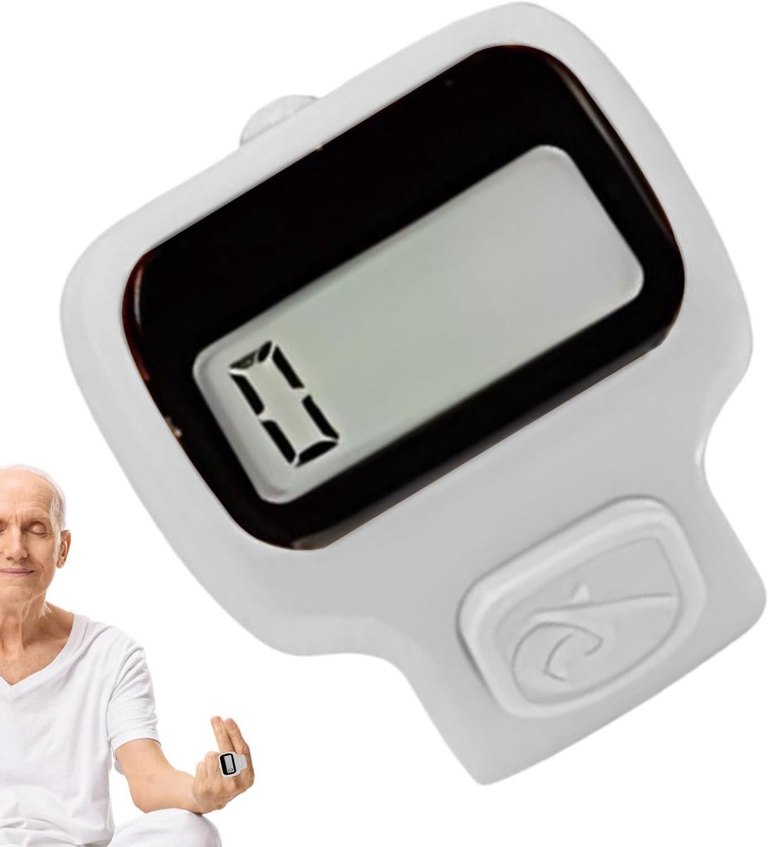 Klikteller Vingerteller - Digitale Teller - Nauwkeurig Tellen - Draagbaar Ontwerp - Compact Formaat - Wit