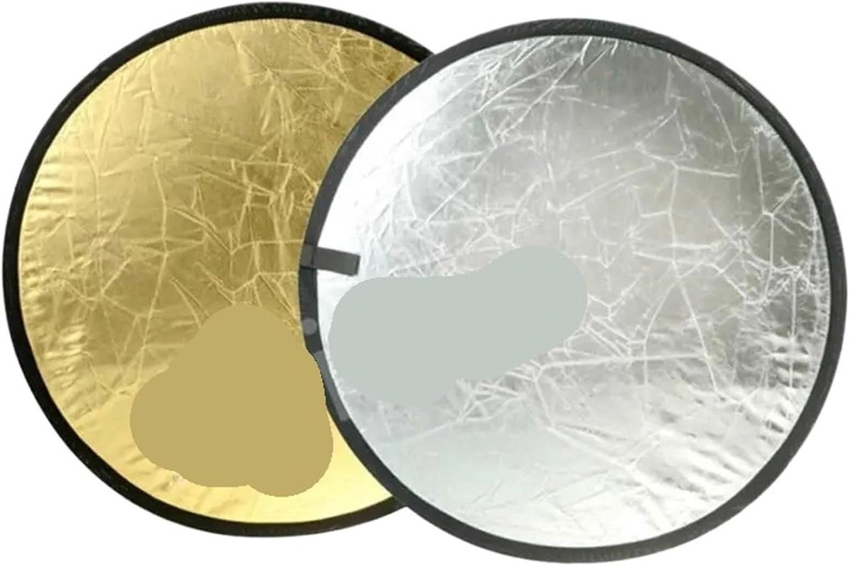 Licht Reflector - Foto Disc - Studio Fotografie - 2 In 1 Ontwerp - Opvouwbaar - Zilver Goud
