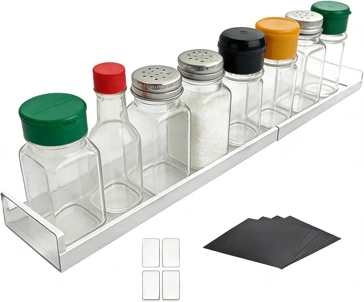 Keuken Organizer - Kruidenplank - Koken en Bakken - Magnetische Montage - Verstelbaar - Wit