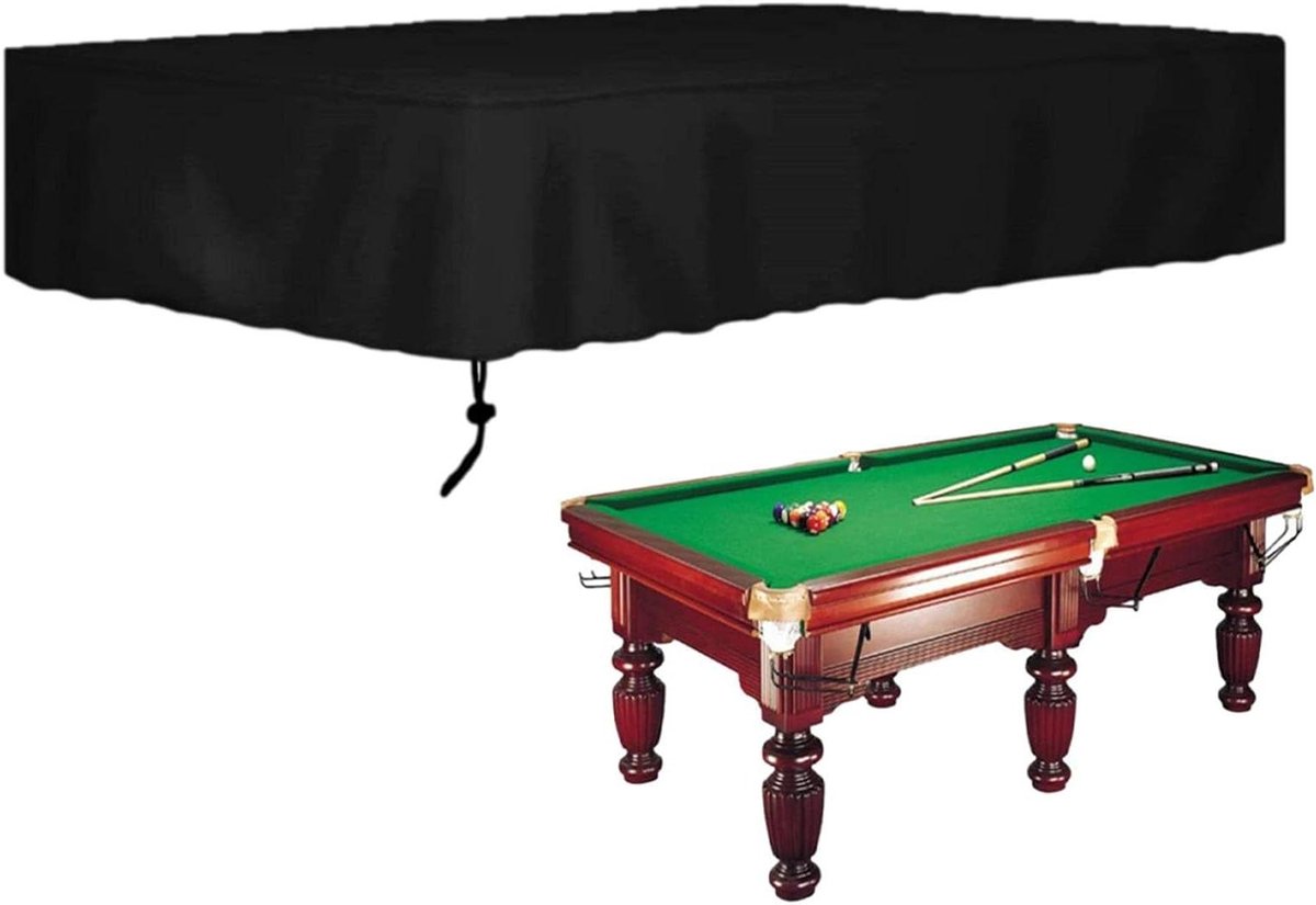 Maciun Biljarttafelafdekking, biljarttafelafdekking, biljarttafelhoes van 210D Oxford-stof, hoogwaardige uv-bescherming, stofdicht, biljarttafelafdekking voor dek, gazon, achtertuin, viltbescherming
