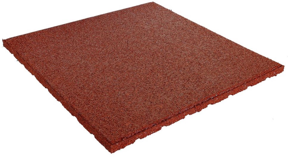 Rubber tegels 20 mm - 0.5 m² (2 tegels van 50 x 50 cm) - Rood