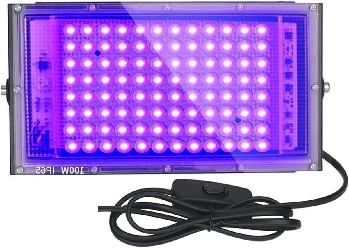 LED Schijnwerper - Blacklight - Feestverlichting - 100W Vermogen - 2 Stuks - Zwart