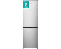 Hisense RB3N300NECA - RVS - Vrijstaande koel-vriescombinatie - 186 cm hoog - 304 liter - Energielabel A - Geluidsniveau 35 dB - LED Display - FastFreeze - Deuralarm - Interverter Compressor - Vakantiemodus