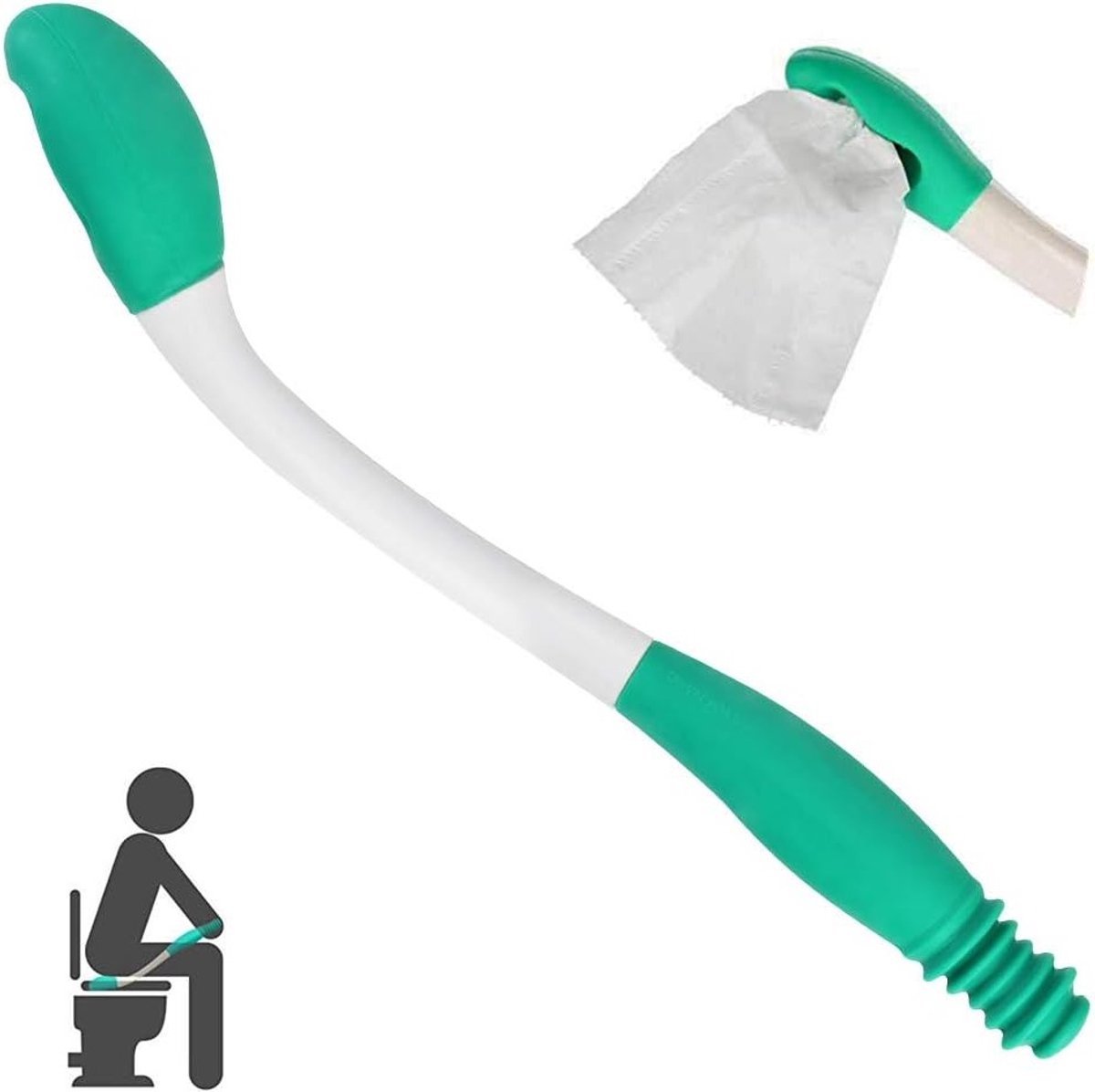 Langere Toilet Hulp met Grip voor Eenvoudig en Comfortabel Afvegen - Ideaal voor Ouderen en Mensen met Beperkingen