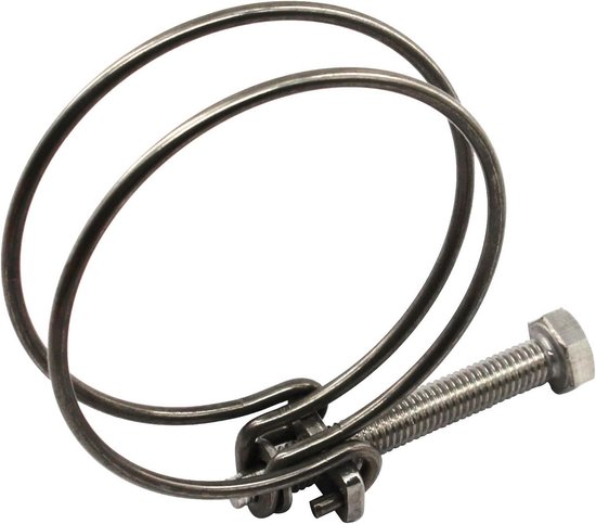 Set van 6 RVS Slangenklemmen 36-40mm - Dubbele Draad Slang Klemmen voor Bevestiging en Reparatie — afbeelding 2