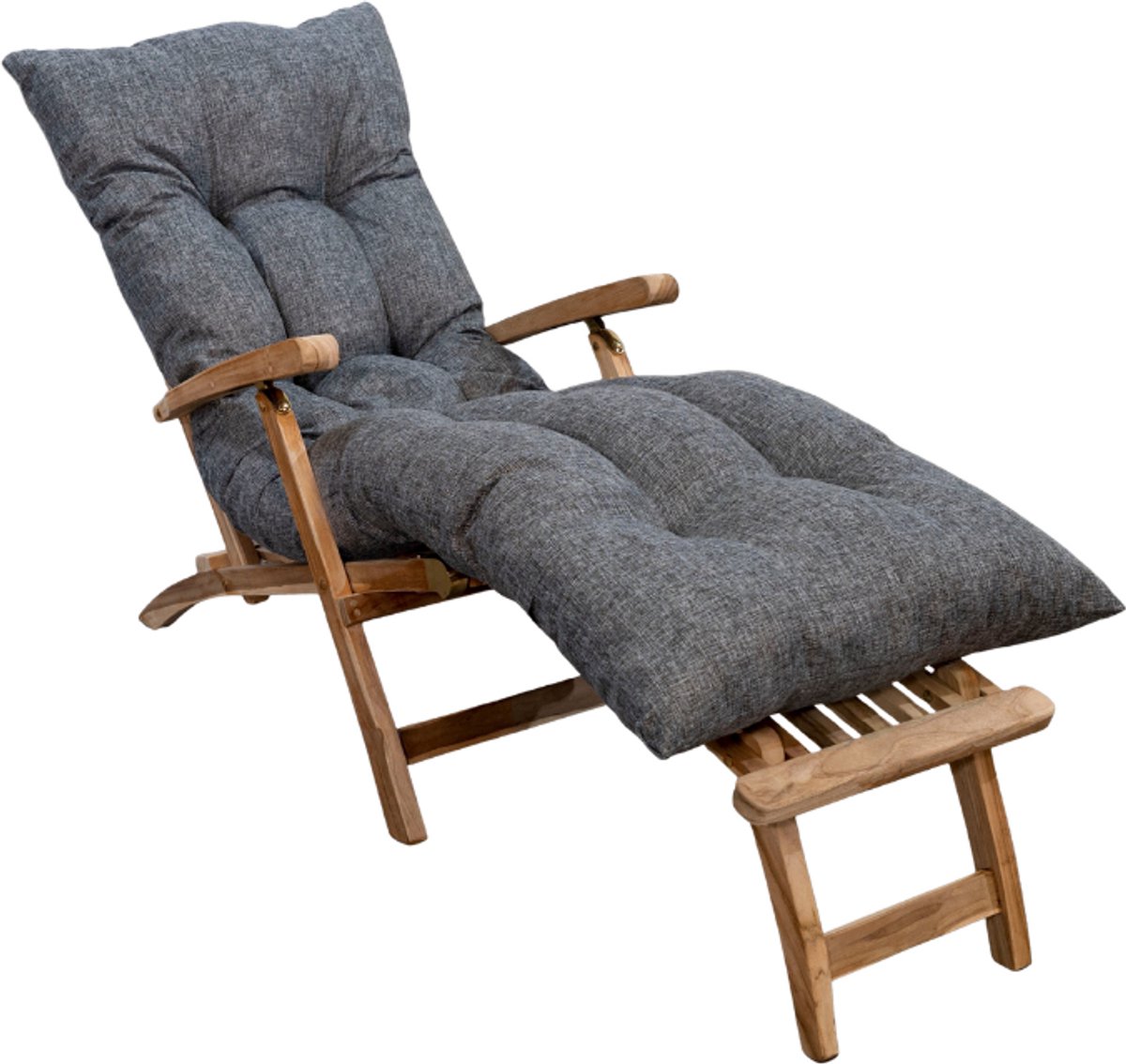 Bananair - Ligbedkussen - Tuinkussen - Zonnebed Kussen voor Tuin - Grijs - 185 x 60 x 15 cm