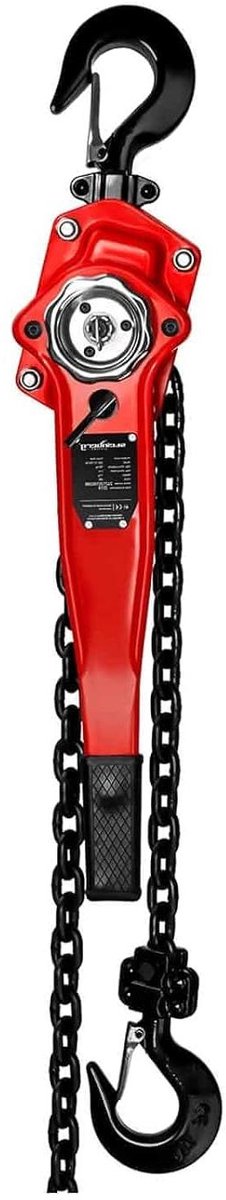 Hefketting Handlier - Trekapparaat - Zware Lasten Verplaatsen - 750 kg Draagvermogen - 2 meter Hefhoogte - Rood