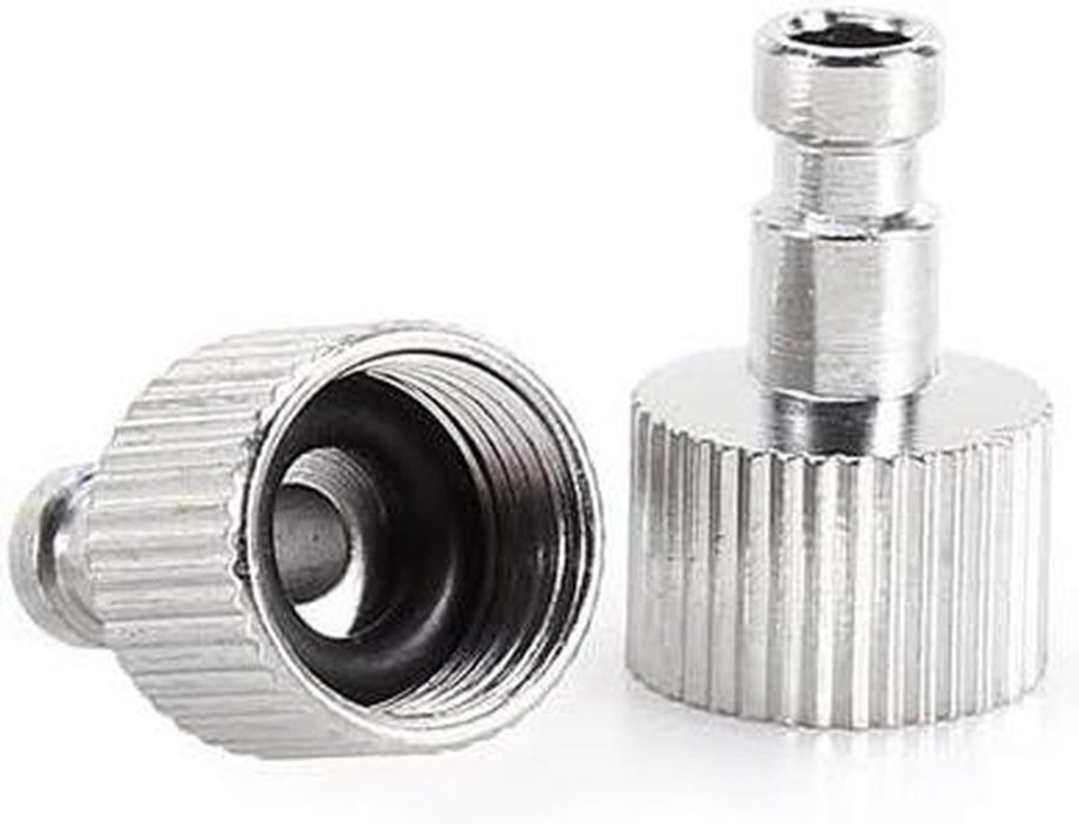 Airbrush Koppeling - Luchtslang Adapter - Hobby Werk - Lekvrije Verbinding - 1/8 Inch - Zilver