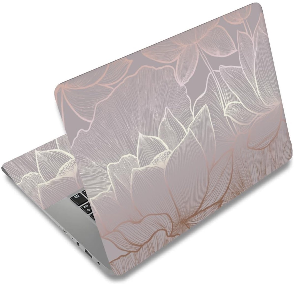 Cosensi - Dailygoods - Universele Laptopstickers met Lotus Design voor 12-15,6 Inch Laptops