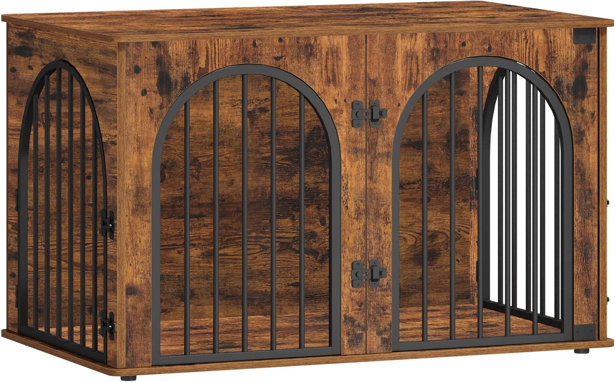 Naiz® - Hondenbench - Bijzet tafel - Vintage Bruin - 100 x 60 x 63 cm - Voor binnen - 3 deuren