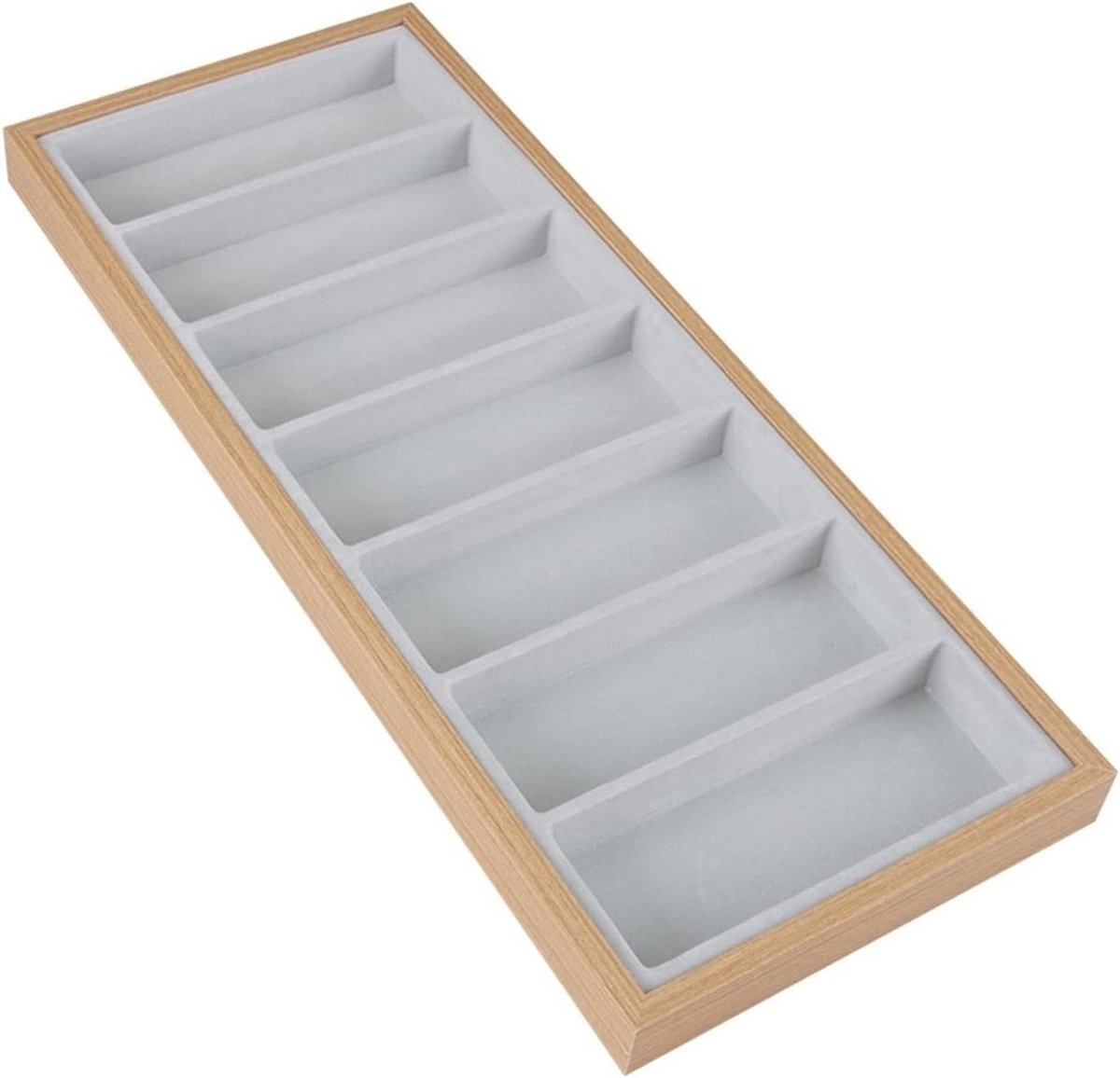 Opbergdoos Brillen - Accessoirehouder - Sieraden Organiseren - 7 Vakken - Niet Gespecificeerd - Grijs