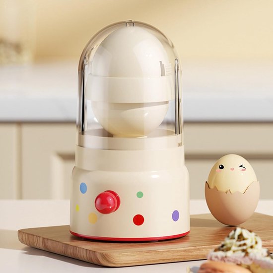Eiermixer - Handmatige shaker - Snel mengen - Draagbaar ontwerp - 15.5 x 8 cm - Crèmekleurig — afbeelding 3
