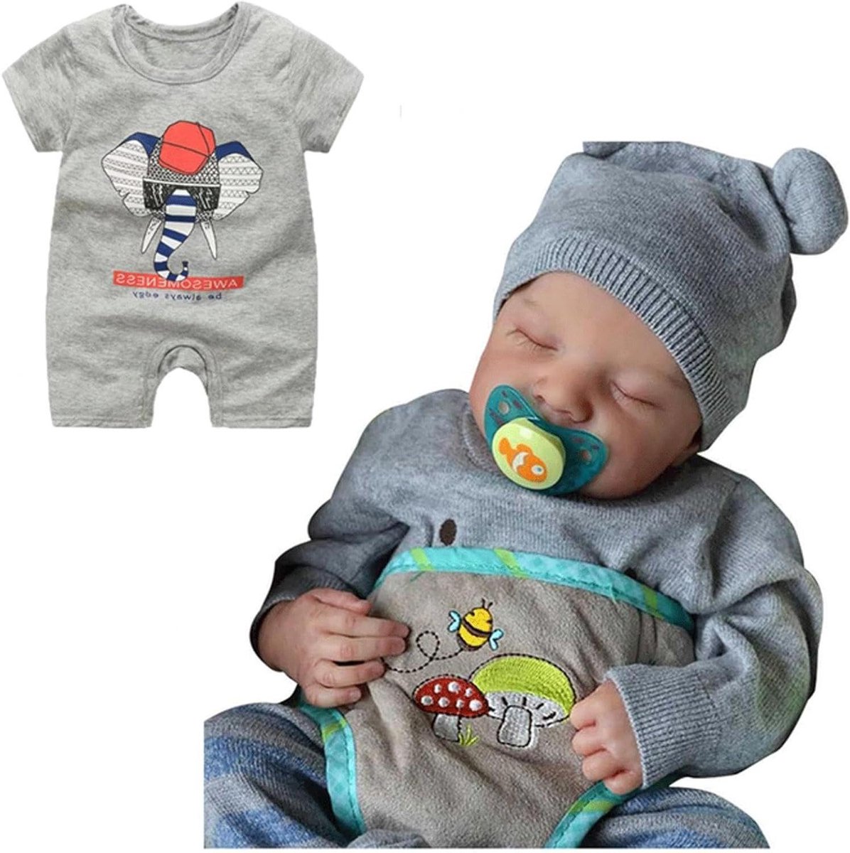 Pasgeboren Poppen | 19inch Wasbare Reborn Baby full silicone body, Reborn Babypop Verjaardag Reborn Geschenken voor 3+ Jaar Oude Jongens,Boys