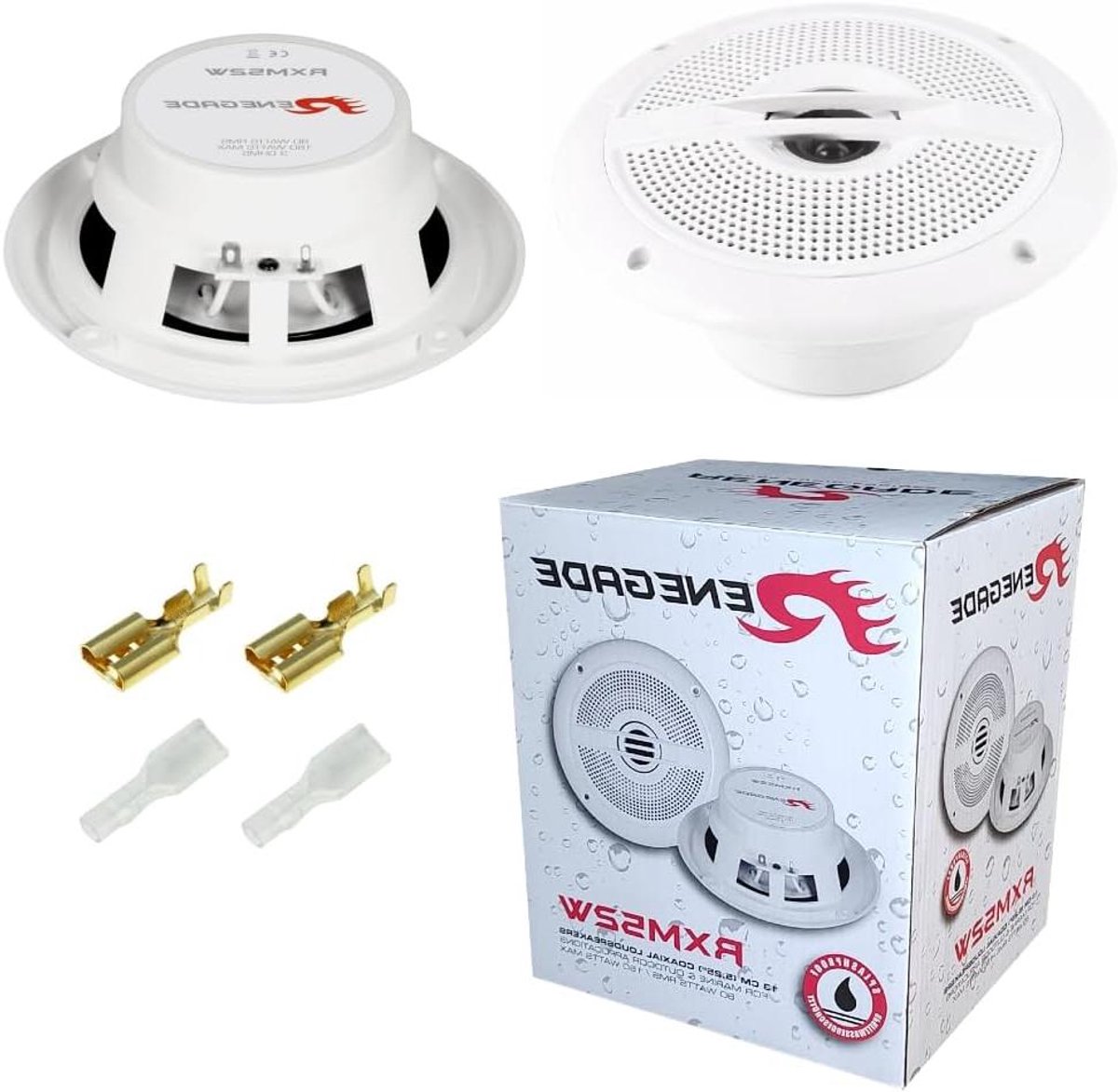 Coaxiale Marine Speakers - Waterdichte Luidsprekers - Buiten Geluid - 80 Watt RMS Vermogen - 5.25 Inch - Wit