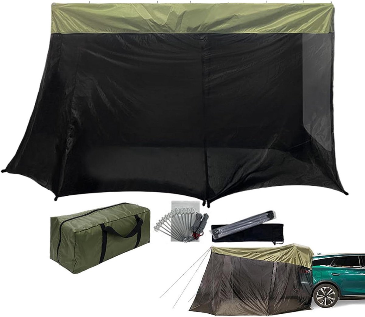 Autotenten Voor Kamperen Met SUV,UV-Werend Waterdicht Afdak | 320x198x195 Cm Windbestendige Achterkleptent Voor SUV, Buitensporten En Kampeerreizen Met De Auto