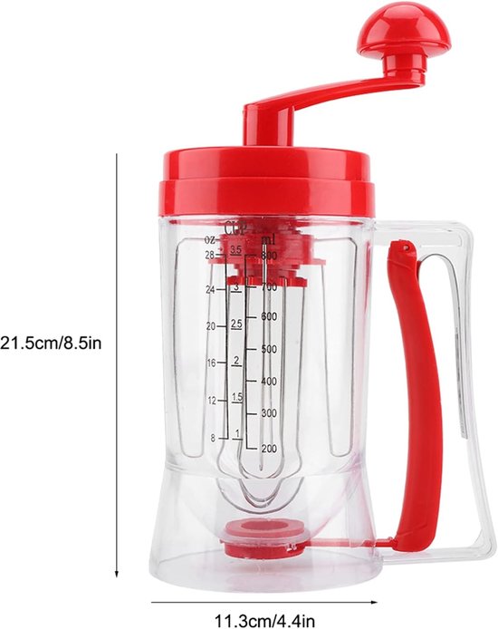Beslag Mixer - Dispenser Blender - Bakken Maken - Handmatige Controle - 23 cm Diep - Wit — afbeelding 5