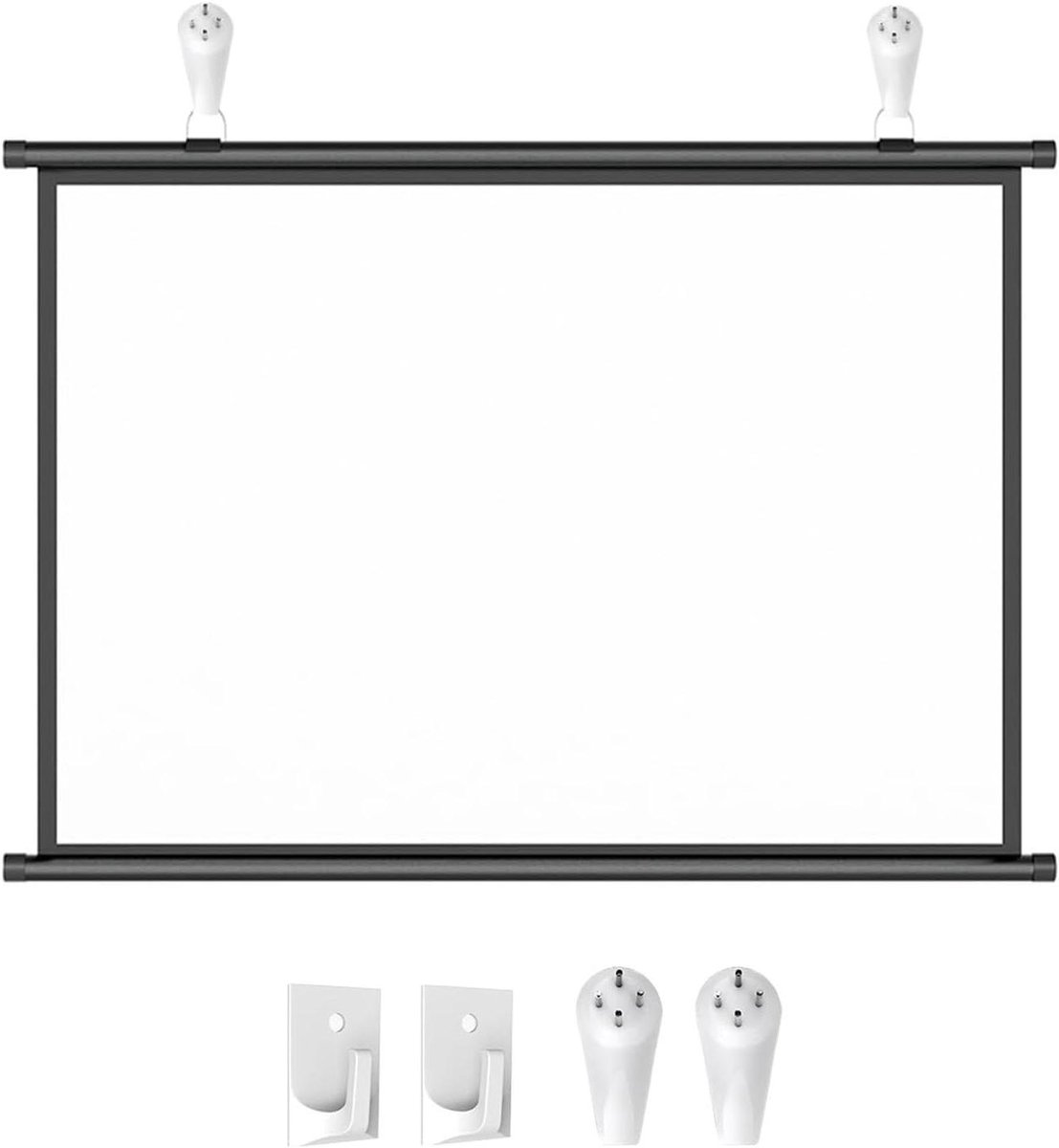 Projectiescherm - Videoscherm Muur - Thuisbioscoop Maken - Handmatig Neerklapbaar - Tot 72 inch - Wit
