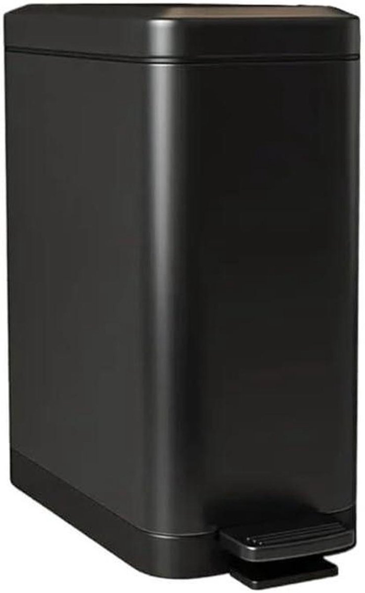 Badkamer Prullenbak - Afvalbak Deksel - Ruimte Opruimen - Stille Sluiting - 7 Liter - Zwart