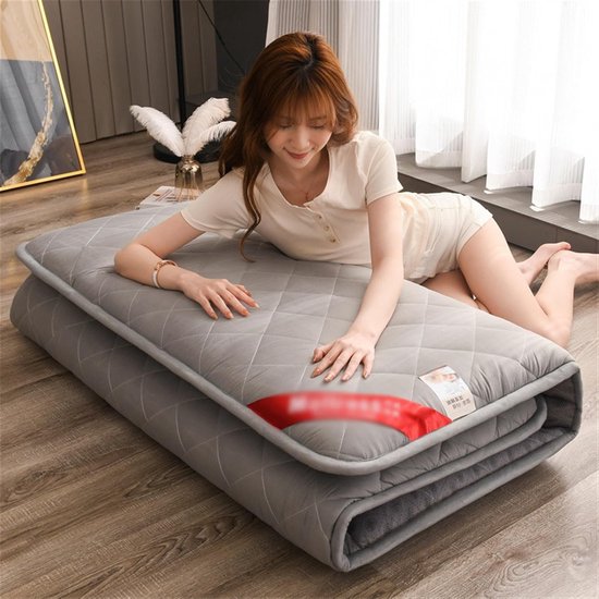 Opvouwbaar Matras - Logeer Matras - Comfortabel Slapen - Zacht Katoen - 150x200 cm - Grijs — afbeelding 2