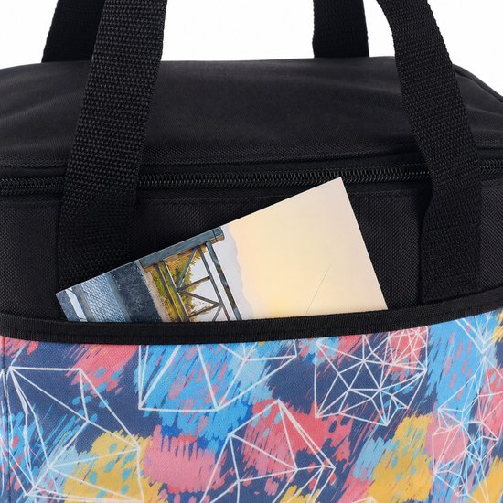 Koeltas 10 Liter - Opvouwbaar - Geïsoleerde Lunchtas - Lunch Bag - Picnictas voor Picnic of Festival - Oxford Polyester - Met Rits en Handvatten - Easy-Access Flap - Zijvakken - Pastel van Lucky Shopper — afbeelding 3
