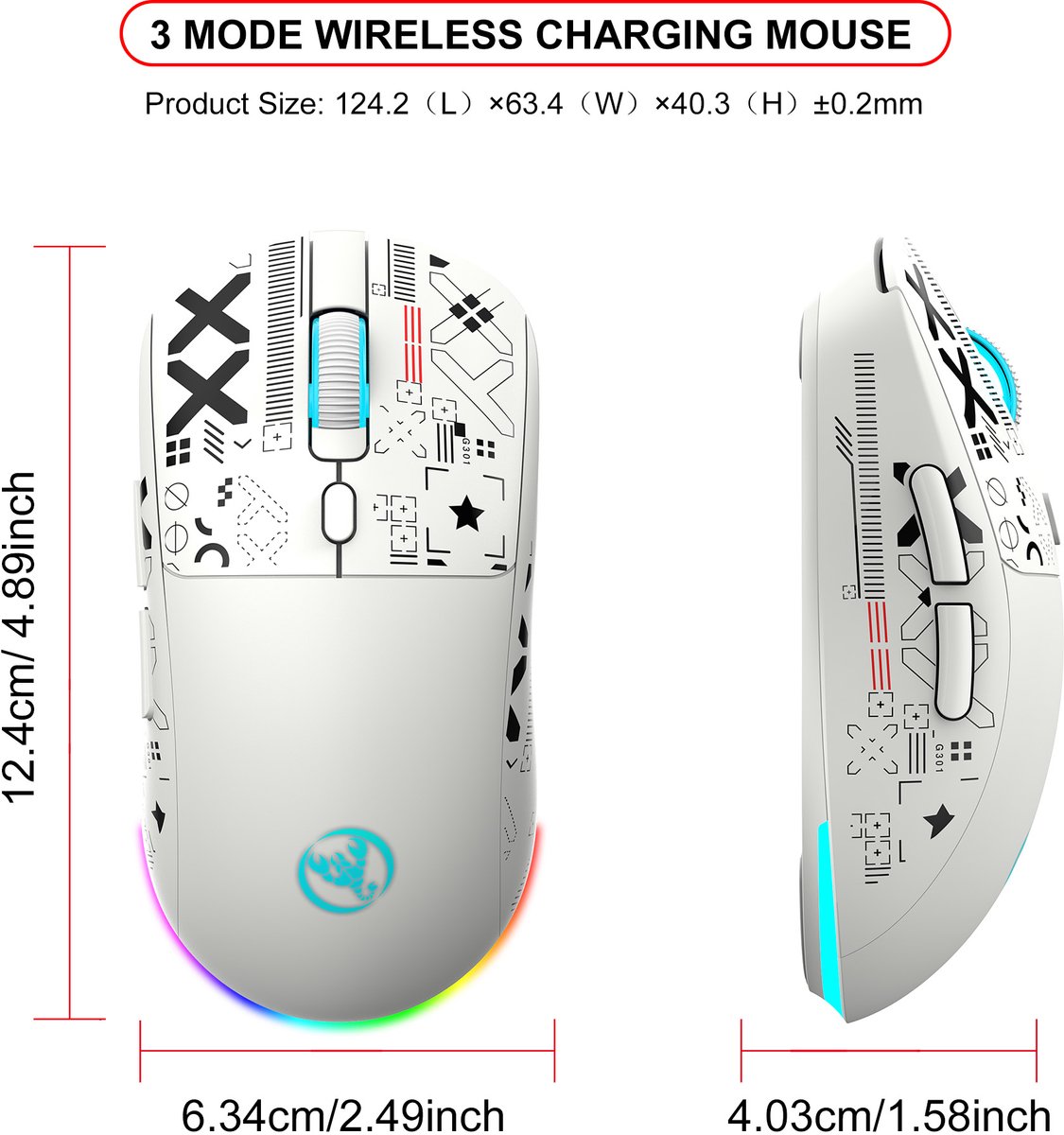 HXSJ T90 PRO Draadloze Gaming Muis - Silent Clicks thumbnail 2