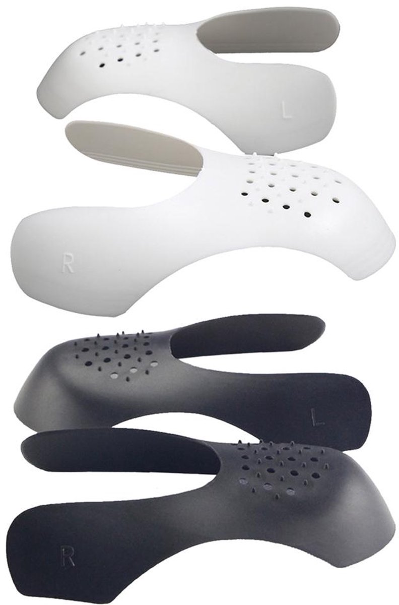 Crease protector - Sneakers beschermen - Anti crease - Maat 40-46 - Schoenneus beschermen - Gympen mooi houden - Tegen vouwen/kreuken -Schoenneus spanners - Sneaker shields - 1 paar - Wit - L - Jonyx