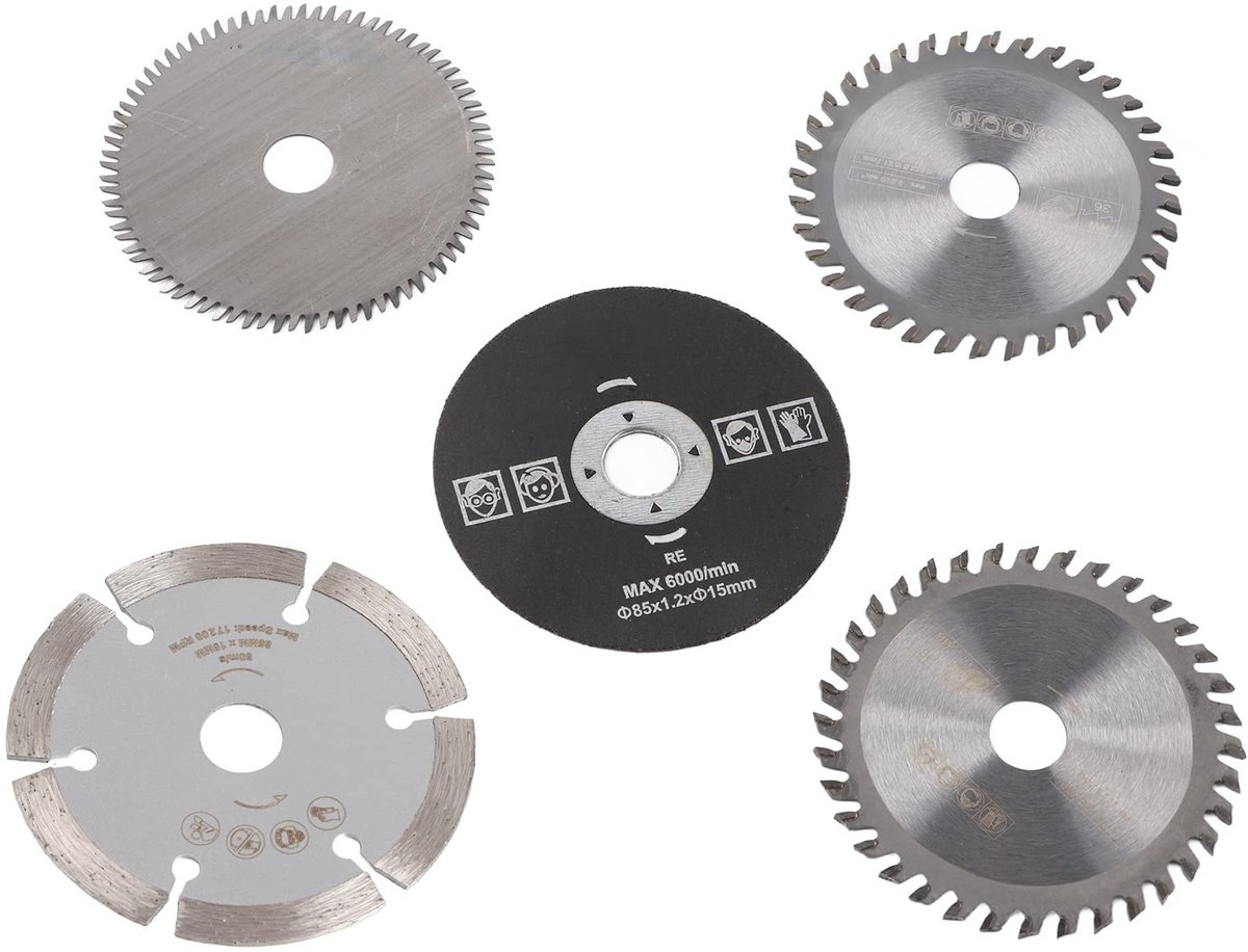 Dailygoods - Accuzaag Blade Set van 5 Stuks 85mm voor Snijgereedschap