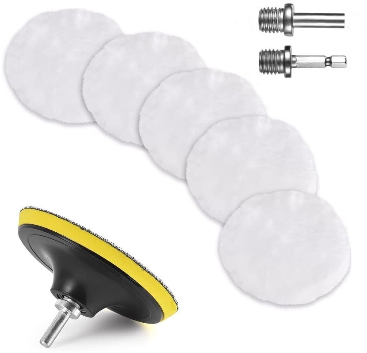 Dailygoods - Cosensi - Dailygoods - 8-delige Autopolijstset met Polijstpads en Adapters