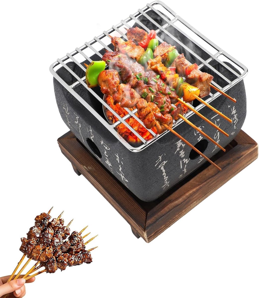 Dailygoods - Draagbare Mini Houtskoolgrill voor Barbecue en Kamperen