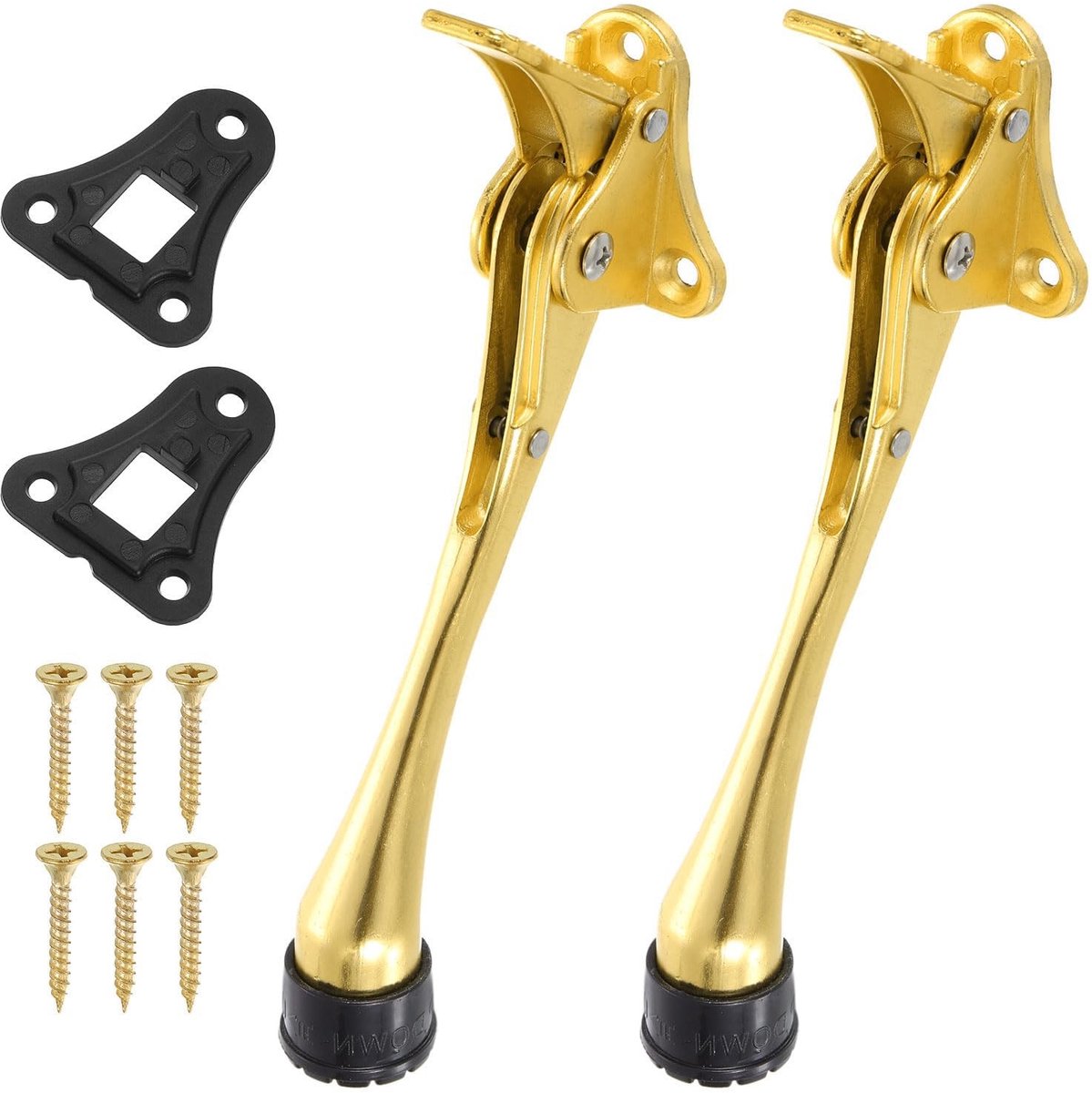 Dailygoods - 2 Stuks 6 Inch Kickdown Deurstopper met One-Touch Pedaal en Rubberen Punt