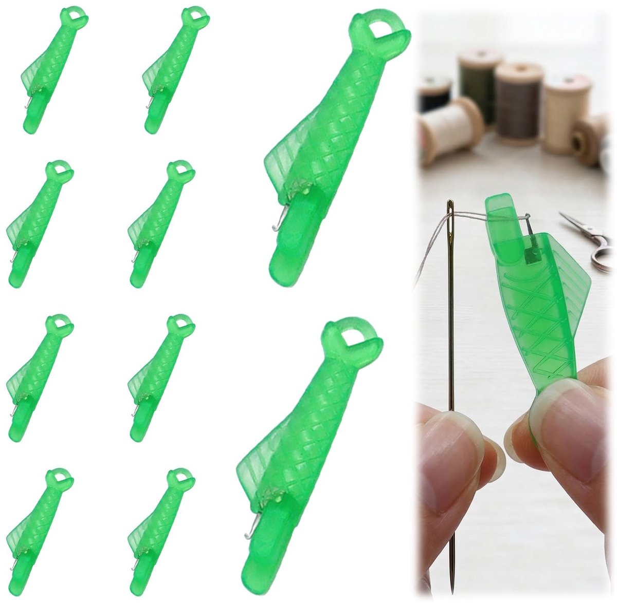 Dailygoods - Set van 10 Kunststof Naaldinrijgers voor Naaimachines