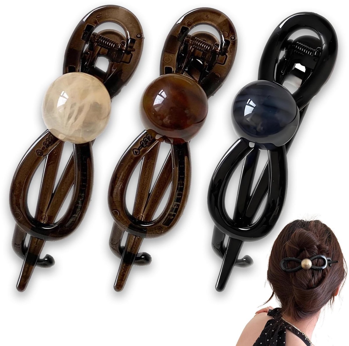 Dailygoods - Set van 3 Bananenclips voor Dames