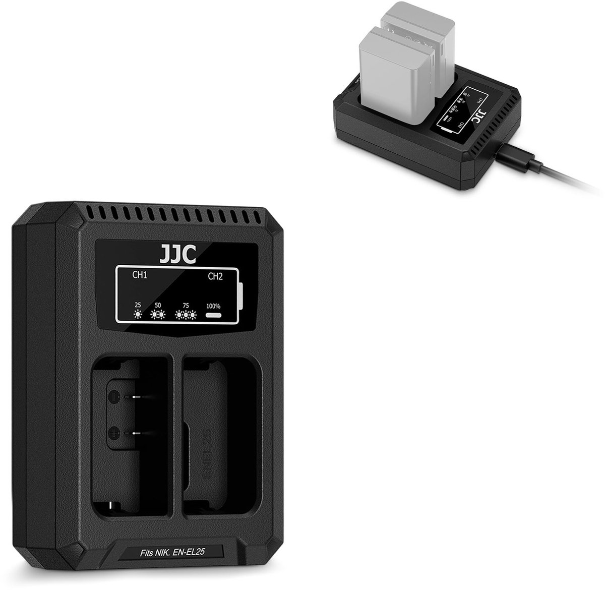 Dailygoods - USB-C Dubbele Batterijlader voor Diverse Camera's