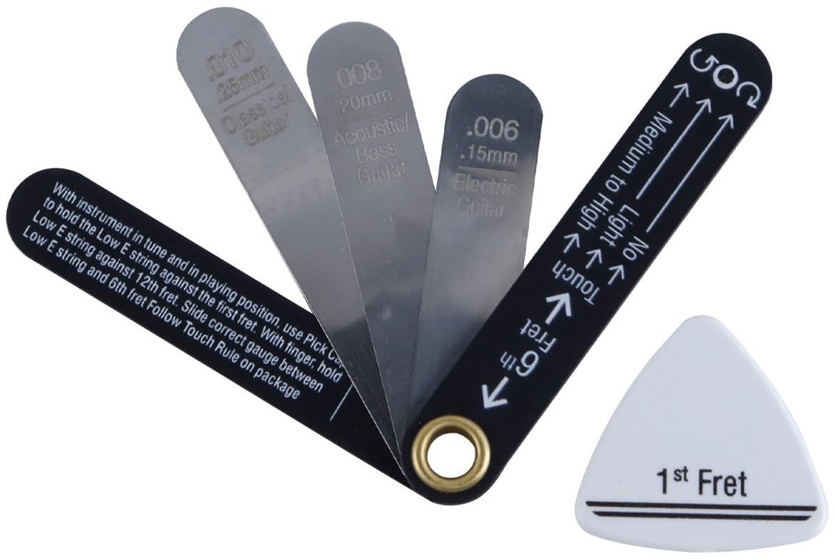 Dailygoods - Gitaarhals-ontlastingsmeter met 3 Maten van Roestvrij Staal