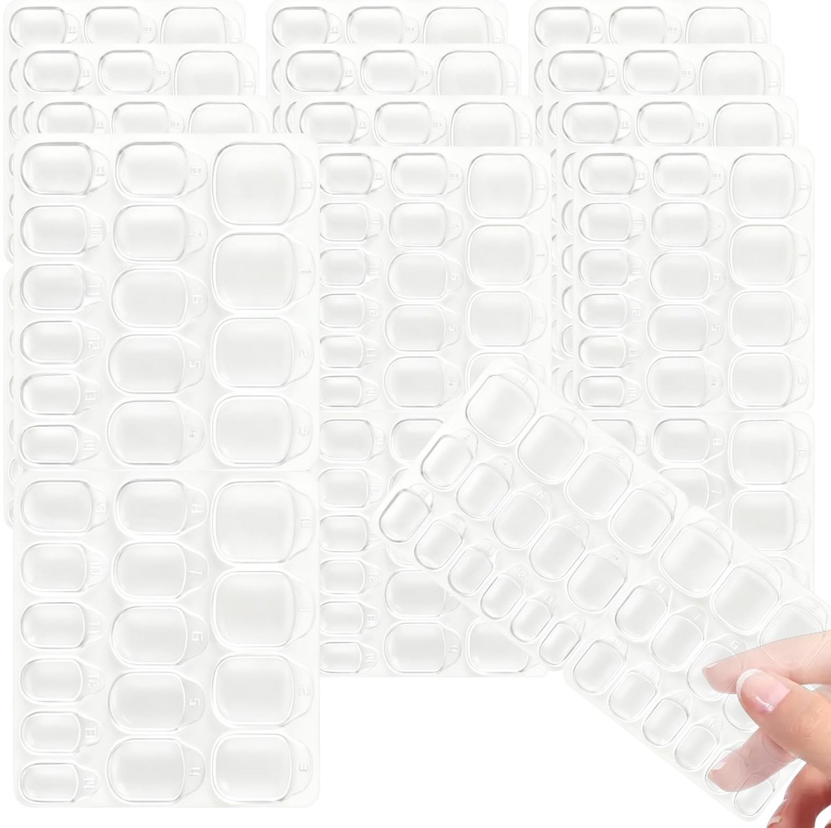 Dailygoods - 30 Vellen Transparante Dubbelzijdige Nagellijmpads voor DIY Manicure
