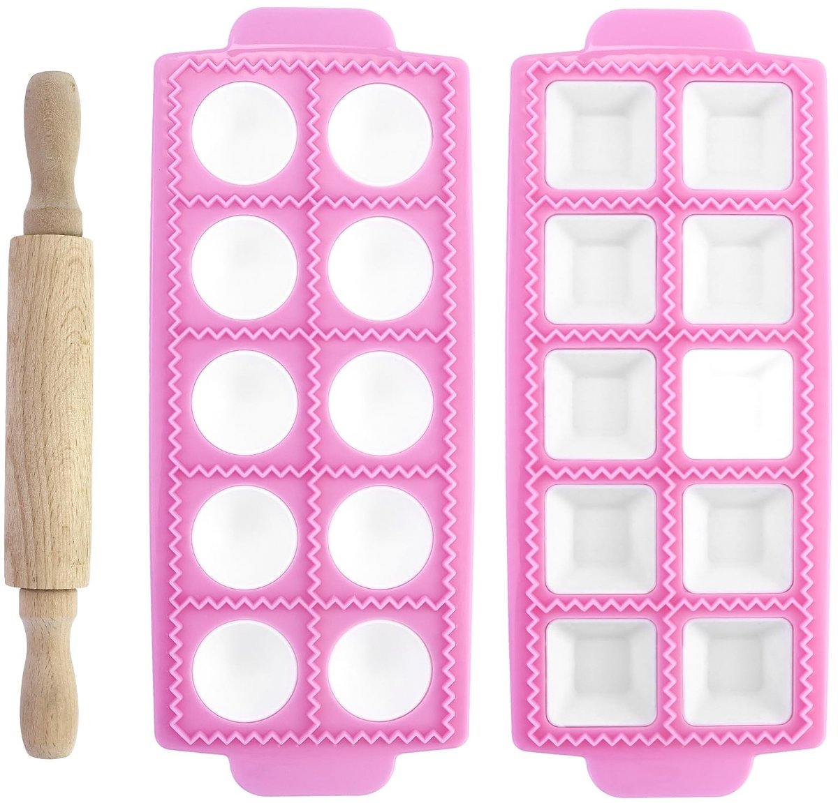 Dailygoods - Set van 2 Siliconen Raviolivormen voor Thuis Koken