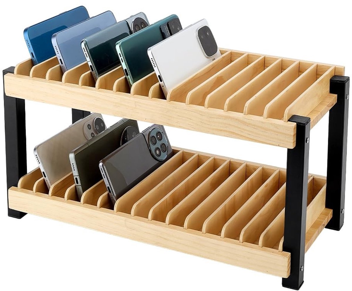 Dailygoods - Houten Mobiele Telefoon Houder voor Kantoor