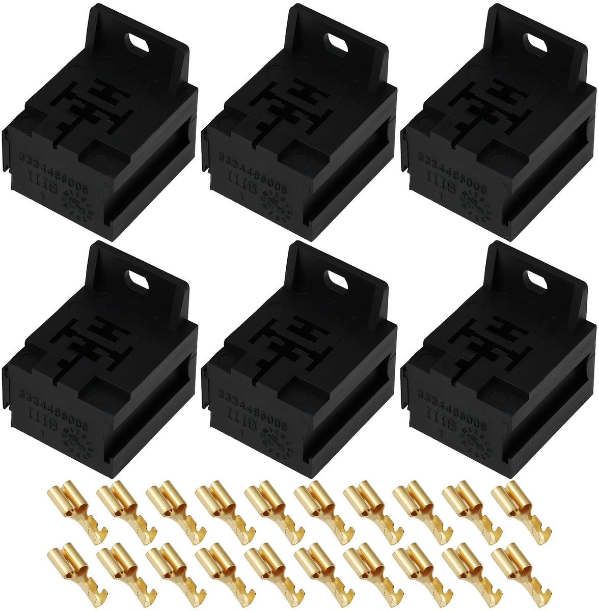 Dailygoods - Set van 10 Stuks 5-pins Automotive Relais Sockets met Connectors