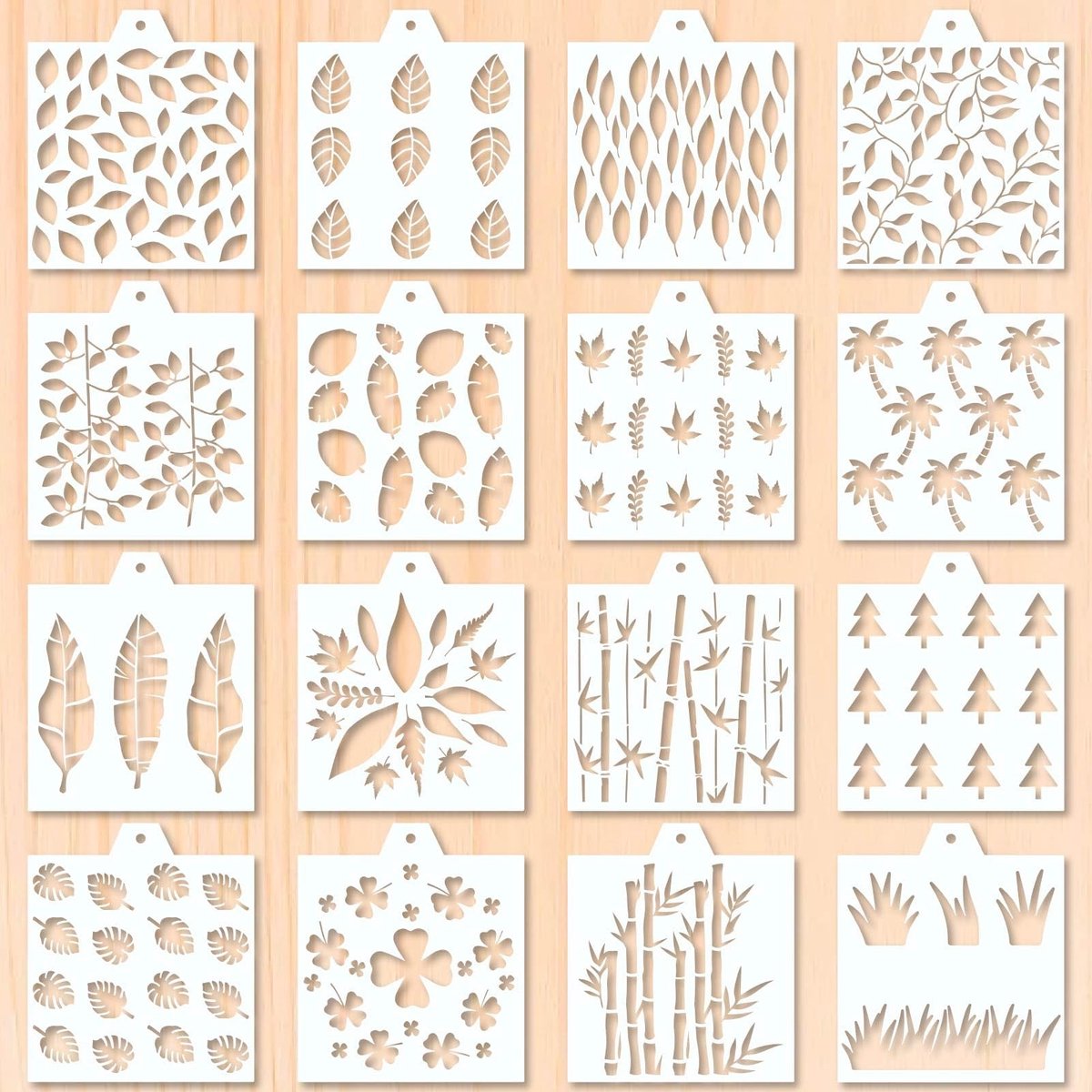 Dailygoods - Set van 16 Esdoornblad Stencils voor Koekjes Decoratie