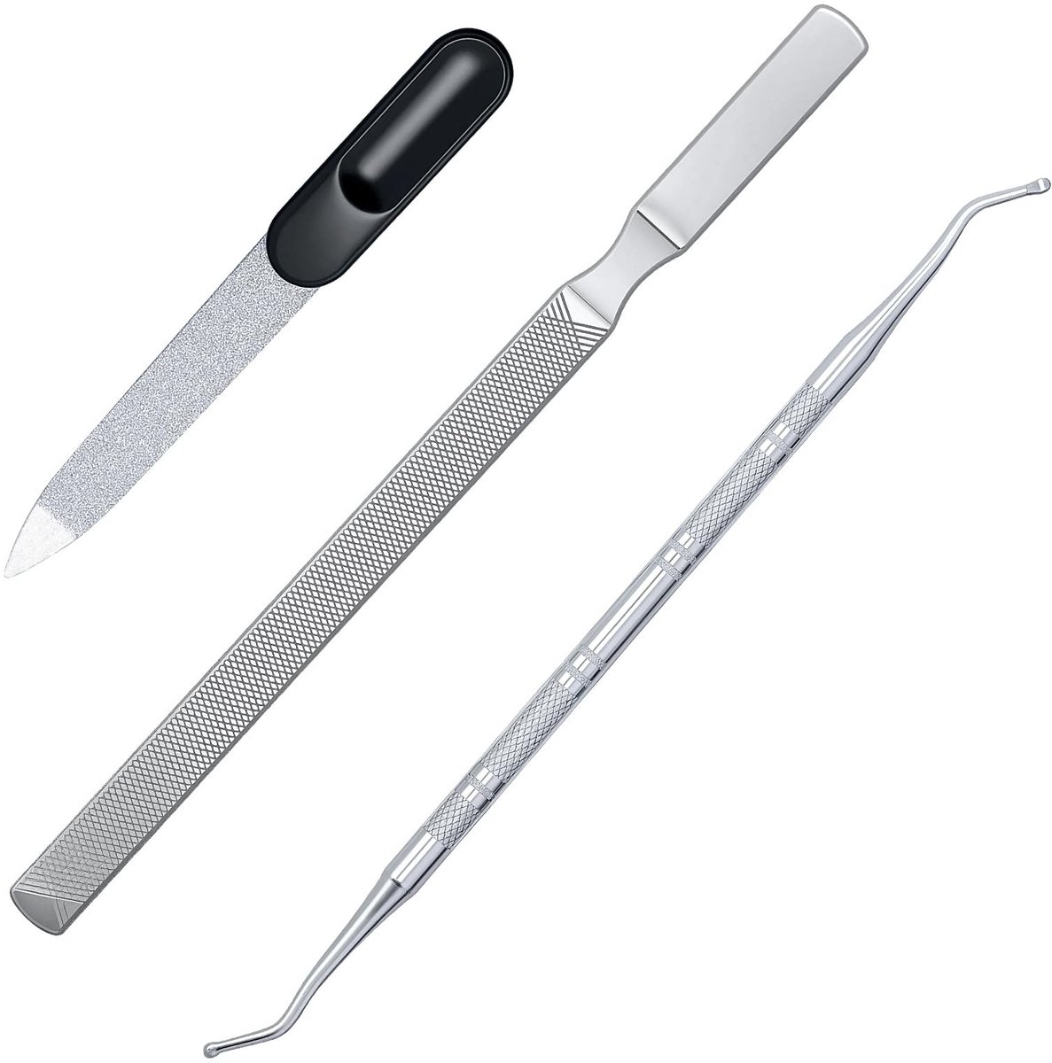 Dailygoods - Set van 3 Lange Nagelvijlen van Roestvrij Staal