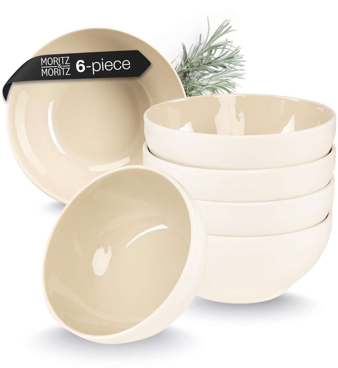 Dailygoods - Set van 6 Müslischalen van Steengoed, Vaatwasser- en Magnetronbestendig
