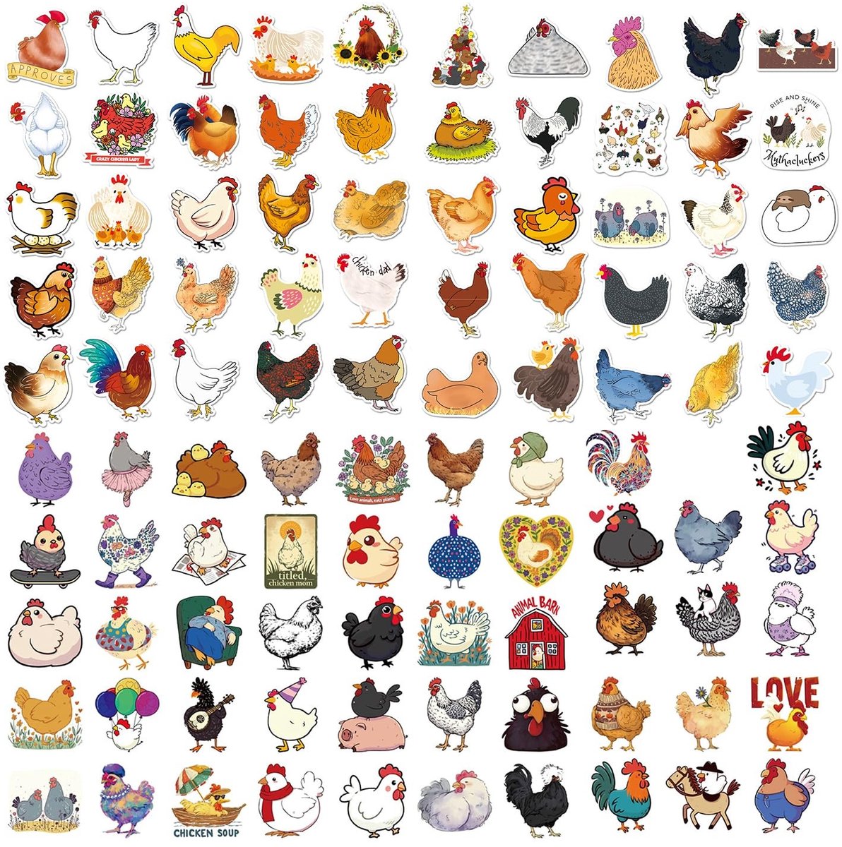 Dailygoods - 100 Cartoonstickers voor Creatieve Projecten