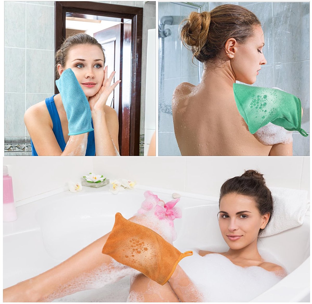 Dailygoods - Set van 5 Microvezel Gezichtswashandjes in Vrolijke Kleuren