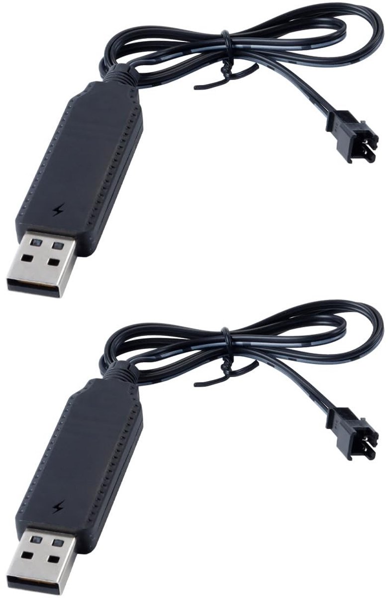 Dailygoods - 2 Stuks 3,7V USB Batterijlaadkabel met SM-2P Connector