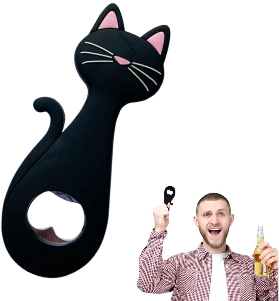 Dailygoods - Siliconen Flesopener voor Kattenliefhebbers - Met Magneet