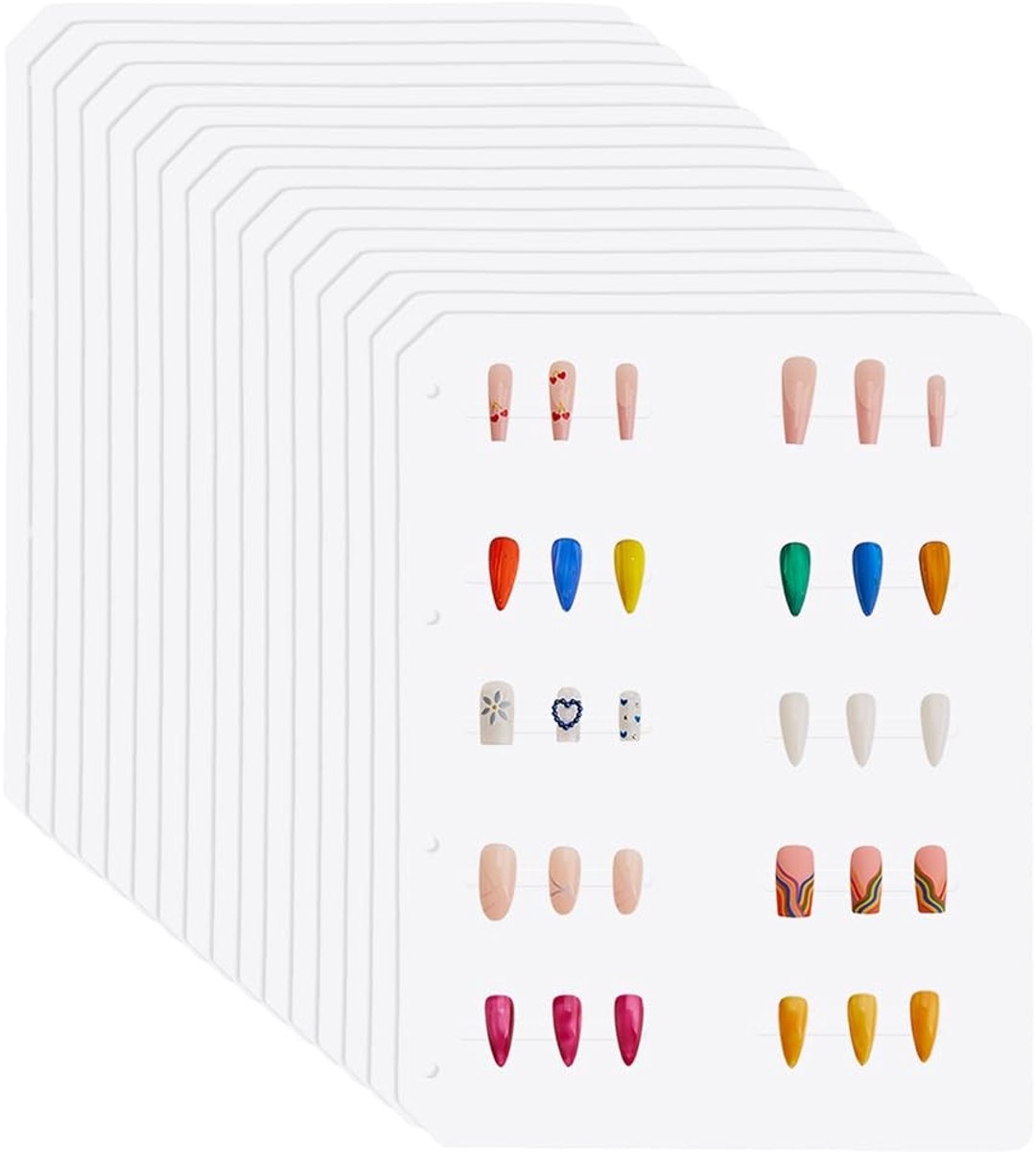 Dailygoods - 16 Vellen Transparante Press-On Nail Organizer voor Valse Nagels