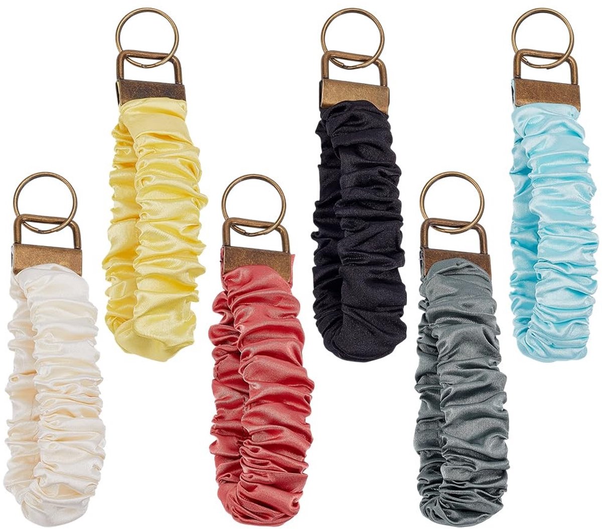 Dailygoods - 6-delige Sleutelhanger met Scrunchie in Diverse Kleuren