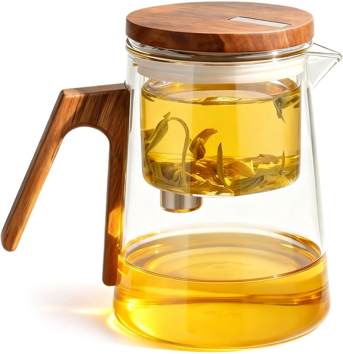 Dailygoods - Glazen Theepot met Zeef en Magnetische Deksel