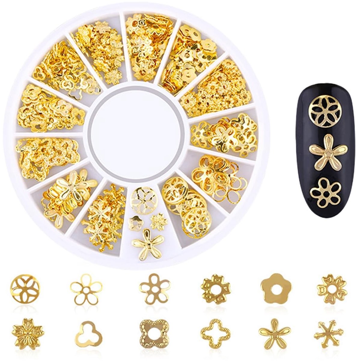 Dailygoods - Set van Acryl Nageldecoraties met Verschillende Bloemen